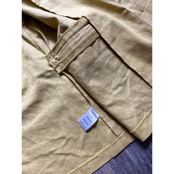 HAVE Linen Polka Dot Butter Yellow Blazer Small Cottage Scandi Layering 90s - Picture 4 of 6